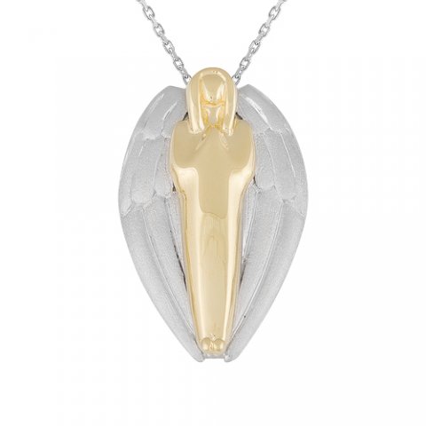 Zlato-stříbrný přívěsek anděl